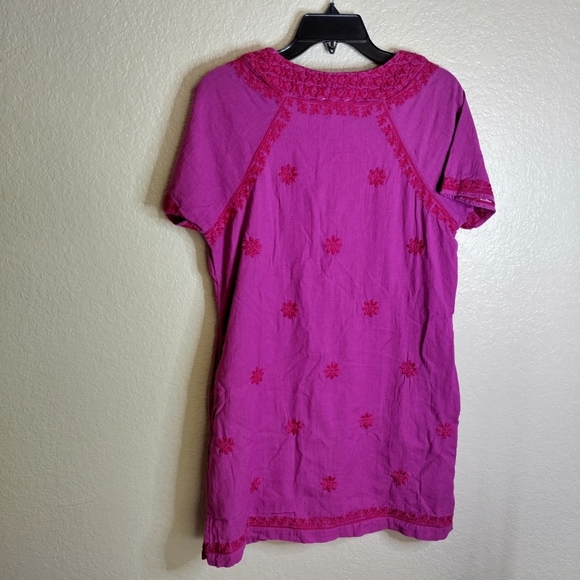 Roller Rabbit Faith Embroidered Dress Pink Purple Sz L - Picture 8 of 10